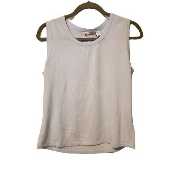 Luxe 360 by Mercer Street Studio Womens Sz PL Blue  Solid Sleeveless Tank Top - Picture 1 of 8